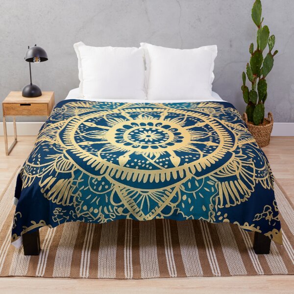 Item preview, Blue and Gold Mandala Pattern designed and sold by geodedebit.