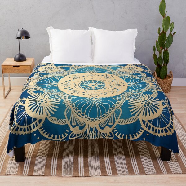 Item preview, Blue and Gold Mandala Pattern designed and sold by geodedebit.