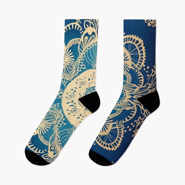 Item preview, Blue and Gold Mandala Pattern designed and sold by geodedebit.