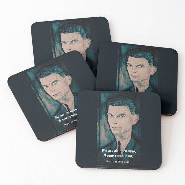 Item preview, Samuel Beckett portrait and quote: We are all born mad. Some remain so. designed and sold by artbleed.