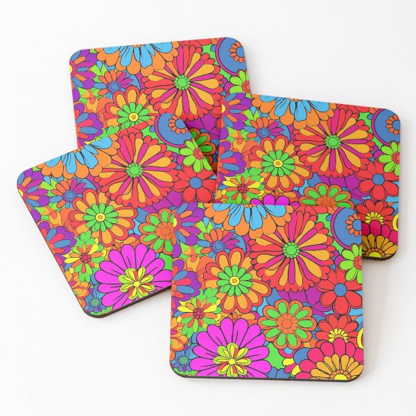 Item preview, Flower Power Retro Style Hippy Flowers designed and sold by geodedebit.