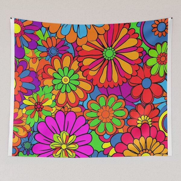Item preview, Flower Power Retro Style Hippy Flowers designed and sold by geodedebit.