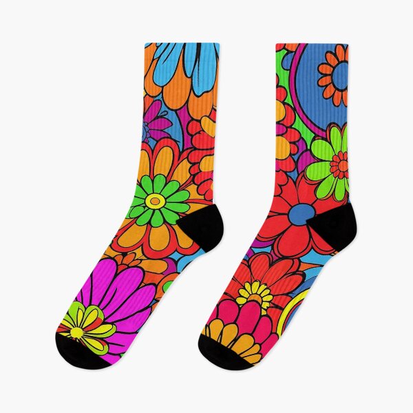 Item preview, Flower Power Retro Style Hippy Flowers designed and sold by geodedebit.