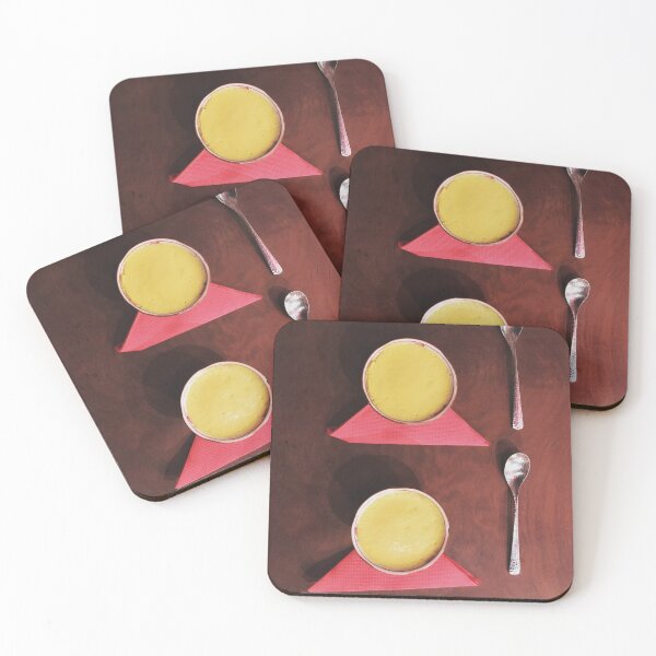 Item preview, Restaurant Tasting Menu - Two Japanese-Style Crème Delicate Brûlée Art Print designed and sold by Oh Halo Berry.