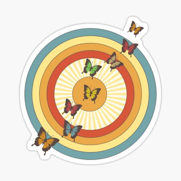 Colorful butterflies in sunset Sticker