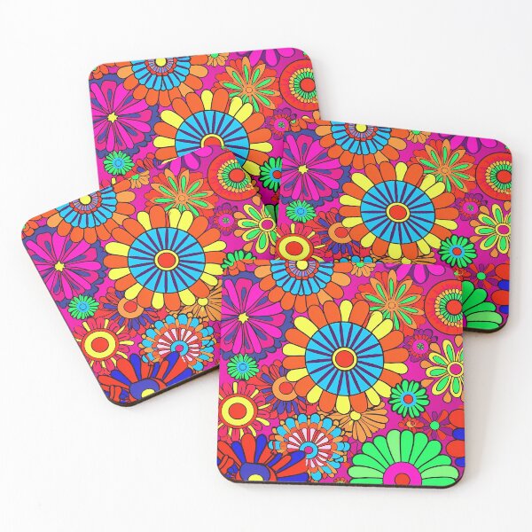 Item preview, Flower Power Retro Style Hippy Flowers designed and sold by geodedebit.