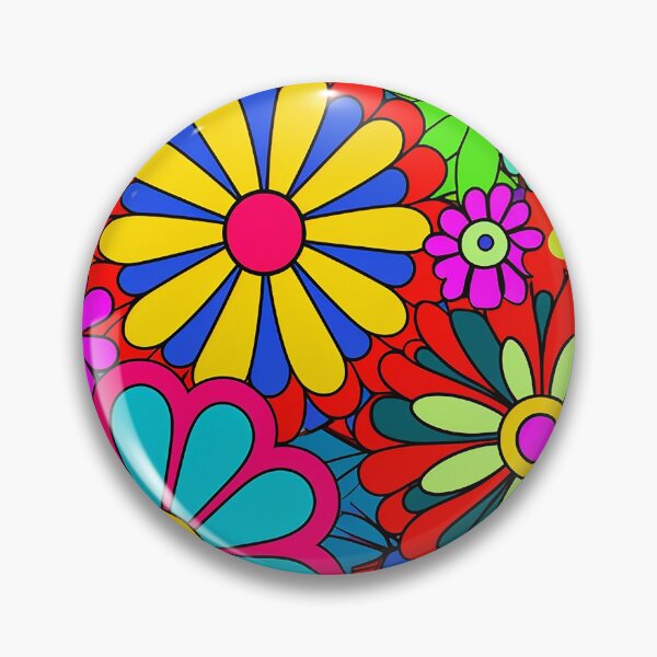 Item preview, Flower Power Retro Style Hippy Flowers designed and sold by geodedebit.