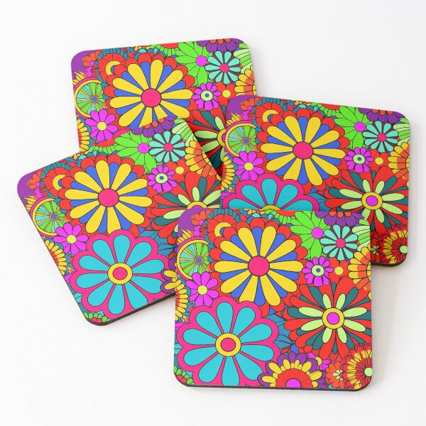 Item preview, Flower Power Retro Style Hippy Flowers designed and sold by geodedebit.