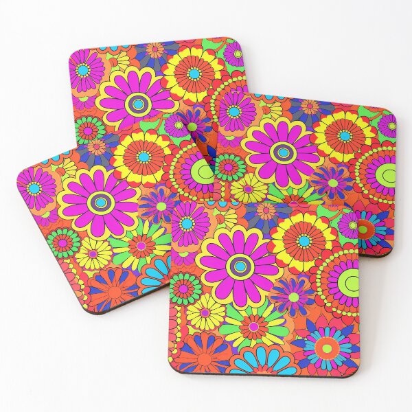 Item preview, Flower Power Retro Style Hippy Flowers designed and sold by geodedebit.