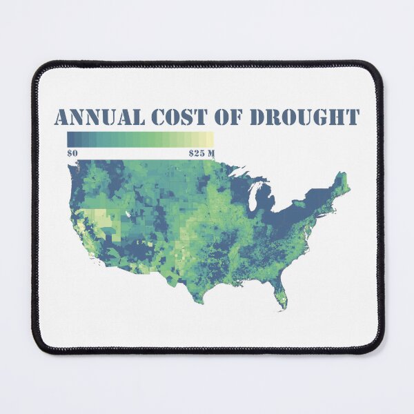 Item preview, Climate Change: U.S. map of the annual cost of drought, blue green designed and sold by DreamingBeetle.
