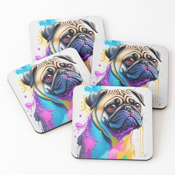 Artikelvorschau, Pug Dog (Splash Collection) entworfen und verkauft von Vialuga.