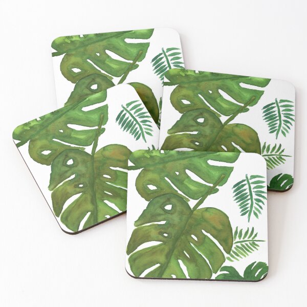 Item preview, Monstera Deliciosa watercolor painting, tropical botanical, philodendron leaf designed and sold by AnissaF.