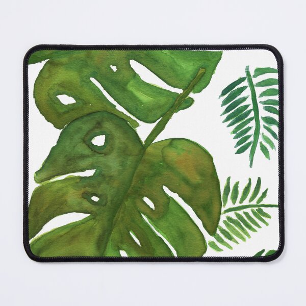 Item preview, Monstera Deliciosa watercolor painting, tropical botanical, philodendron leaf designed and sold by AnissaF.