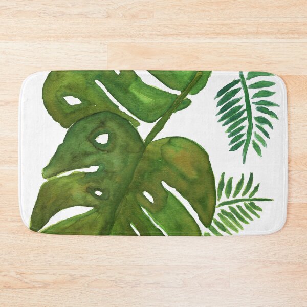 Item preview, Monstera Deliciosa watercolor painting, tropical botanical, philodendron leaf designed and sold by AnissaF.