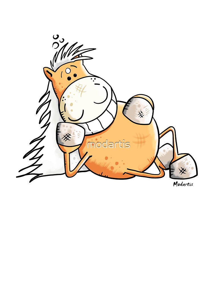 Funny Chilling Chestnut Horse Cartoon