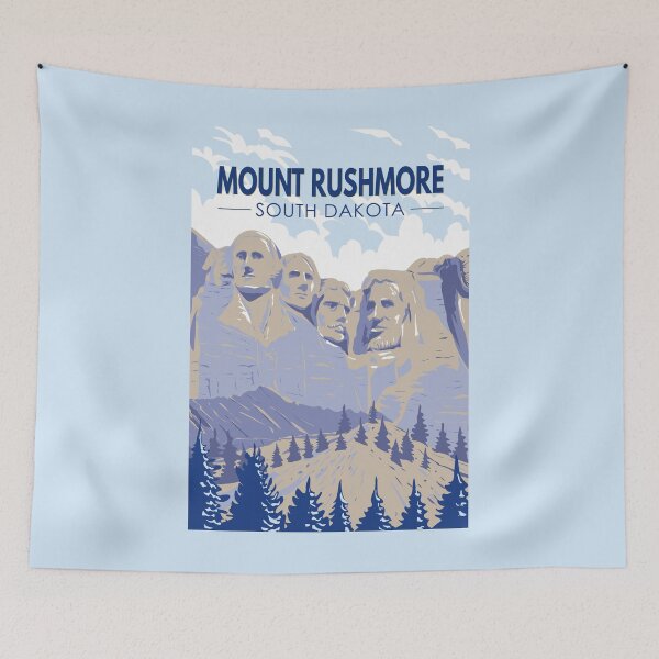 Item preview, Mount Rushmore South Dakota Travel Art Vintage designed and sold by KrisSidDesigns.