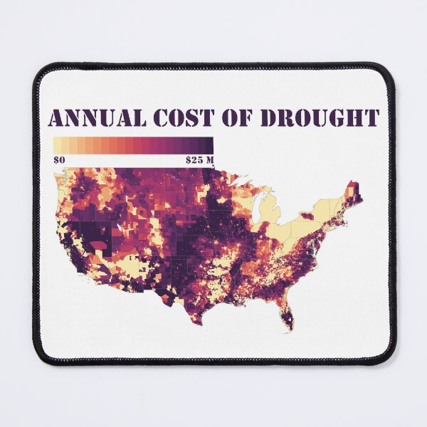Item preview, Climate Change: U.S. map of the annual cost of drought, purple and yellow designed and sold by DreamingBeetle.