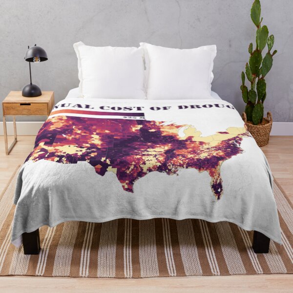Item preview, Climate Change: U.S. map of the annual cost of drought, purple and yellow designed and sold by DreamingBeetle.