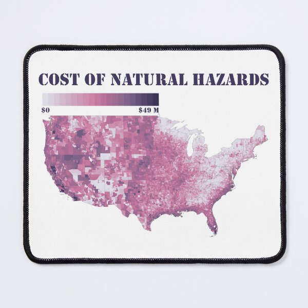 Item preview, Climate Change: U.S. map of the annual cost of natural hazards, magenta designed and sold by DreamingBeetle.