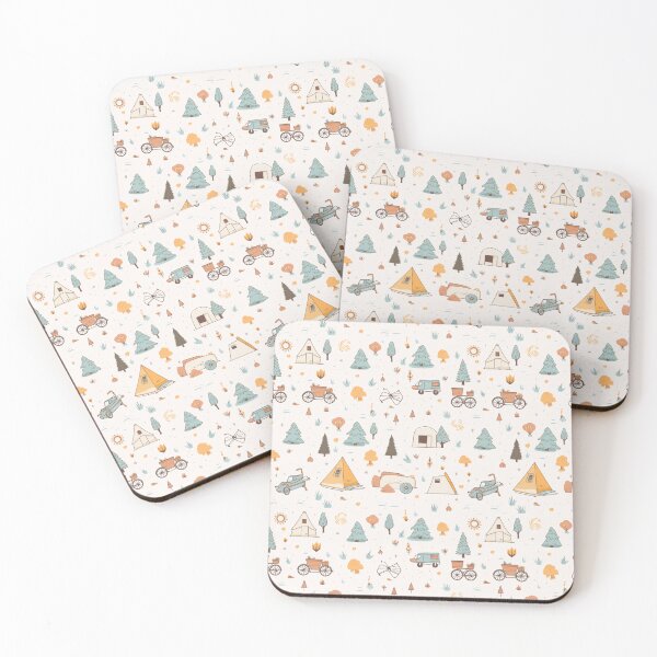 Item preview, Camping illustration seamless pattern designed and sold by Clara Designs.