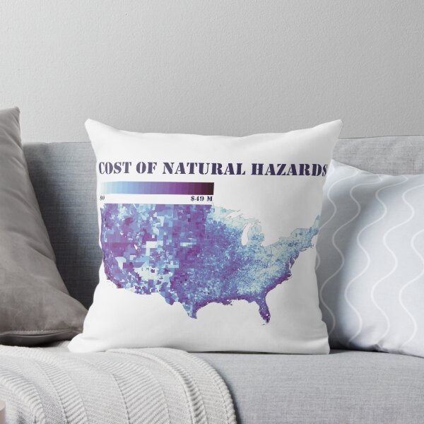 Item preview, Climate Change: U.S. map of the annual cost of natural hazards, blues designed and sold by DreamingBeetle.