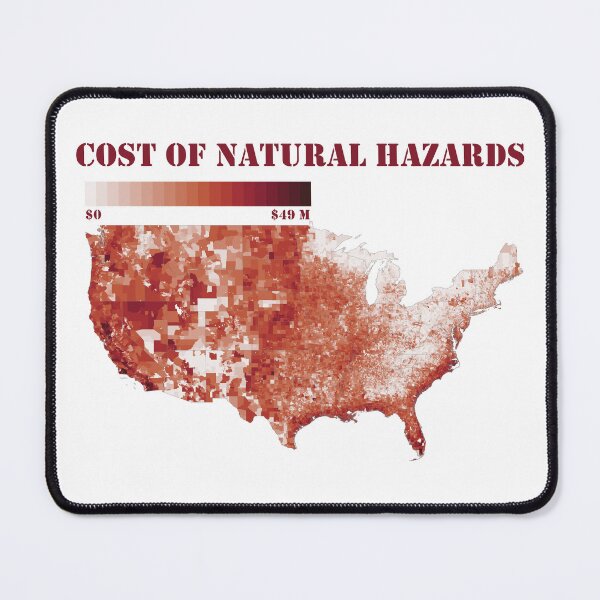 Item preview, Climate Change: U.S. map of the annual cost of natural hazards, reds designed and sold by DreamingBeetle.
