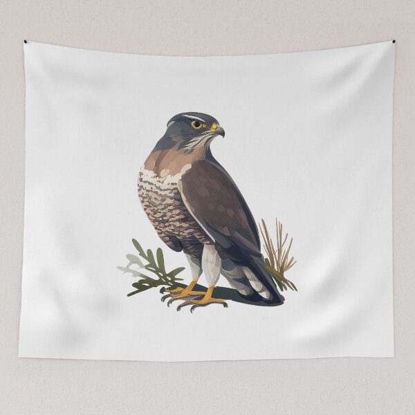 Item preview, Sparrowhawk looking over its shoulder designed and sold by naturemenagerie.
