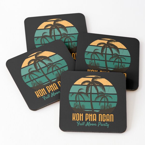 Item preview, Koh Pha Ngan Full Moon Party Vintage Sunset And Palm Trees Design designed and sold by RektRepublic.