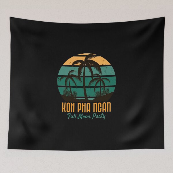 Item preview, Koh Pha Ngan Full Moon Party Vintage Sunset And Palm Trees Design designed and sold by RektRepublic.