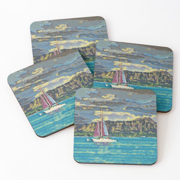 Item preview, DIAMOND HEAD AND SAILBOAT  designed and sold by ArtbyRolleen.
