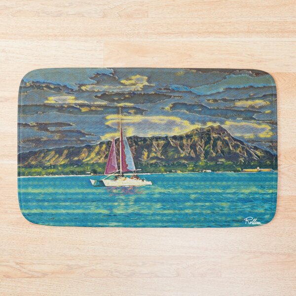 Item preview, DIAMOND HEAD AND SAILBOAT  designed and sold by ArtbyRolleen.
