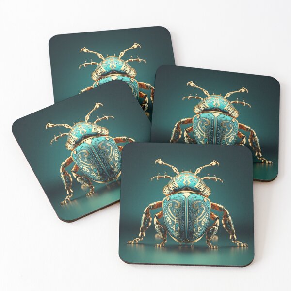 Item preview, Golden Exoskeleton: A Futuristic Beetle designed and sold by clan47.