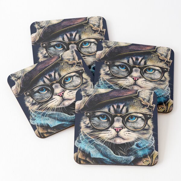 Item preview, Hipster cat Marlowe #cat  designed and sold by JBJart.