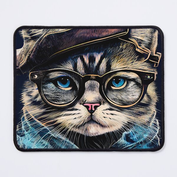 Item preview, Hipster cat Marlowe #cat  designed and sold by JBJart.