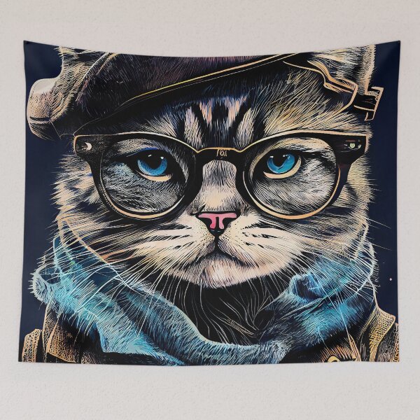 Item preview, Hipster cat Marlowe #cat  designed and sold by JBJart.