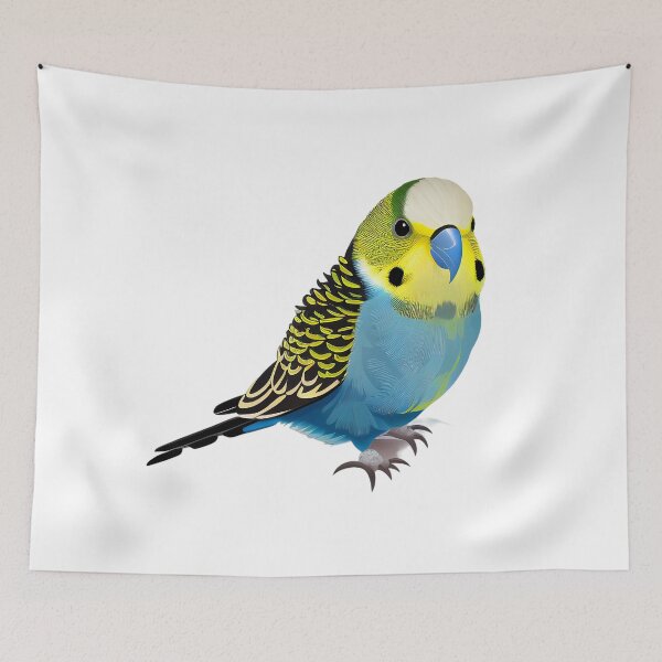 Item preview, A blue and yellow budgie designed and sold by naturemenagerie.