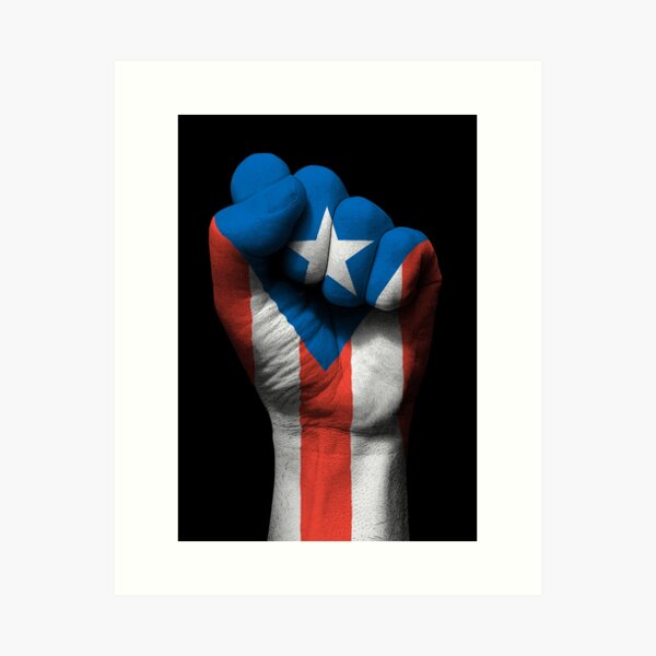 Flag of Puerto Rico on a Raised Clenched Fist  Art Print