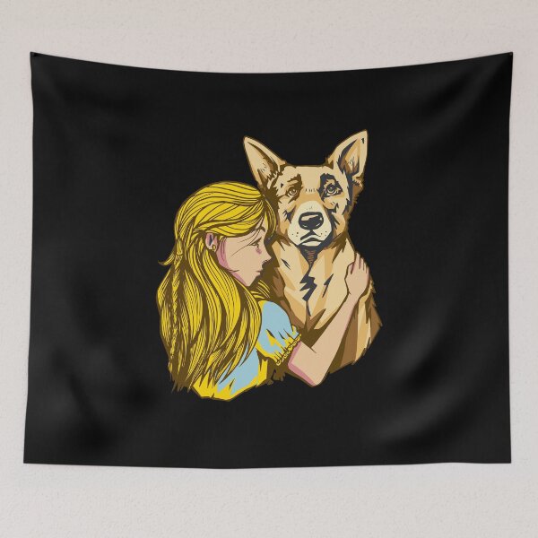 Item preview, A beautiful dog with his mistress-beautiful dog design. designed and sold by ReneMM.