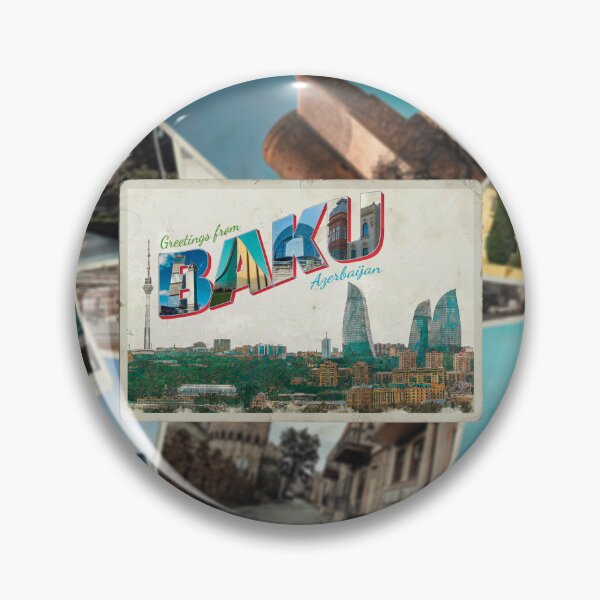 Artikelvorschau, Grüße aus Baku in Aserbaidschan Retro-Souvenir im Vintage-Stil entworfen und verkauft von DeveloperProp0.