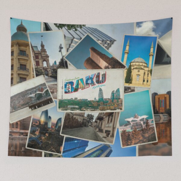 Item preview, Greetings from Baku in Azerbaijan Vintage style retro souvenir designed and sold by DeveloperProp0.