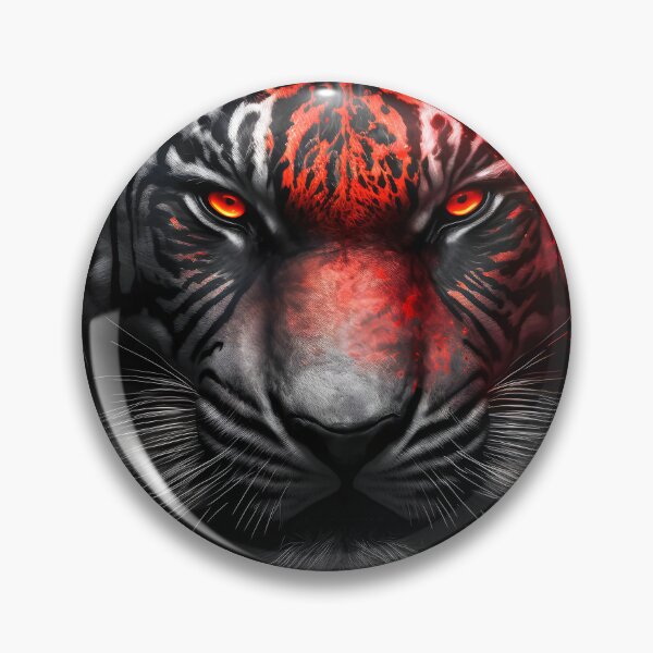Item preview, Black wild angry tiger with red eyes designed and sold by Mk5studio.