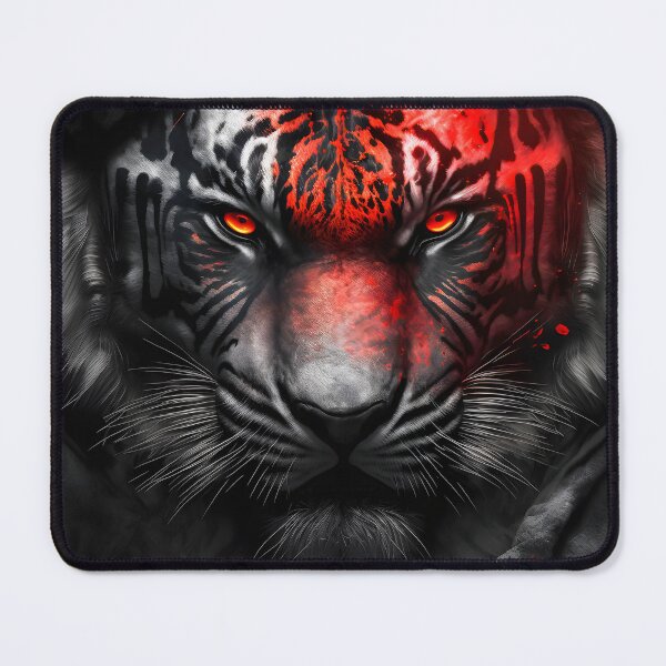 Item preview, Black wild angry tiger with red eyes designed and sold by Mk5studio.