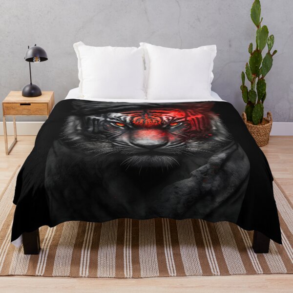 Item preview, Black wild angry tiger with red eyes designed and sold by Mk5studio.