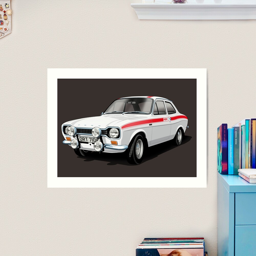 Impression A4 Escort Mk1 Mexique 1973 - Aquarelle Lumineuse - Édition Limitée