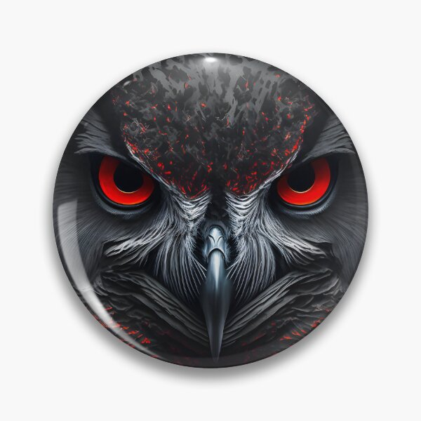 Item preview, Black wild angry owl with red eyes designed and sold by Mk5studio.