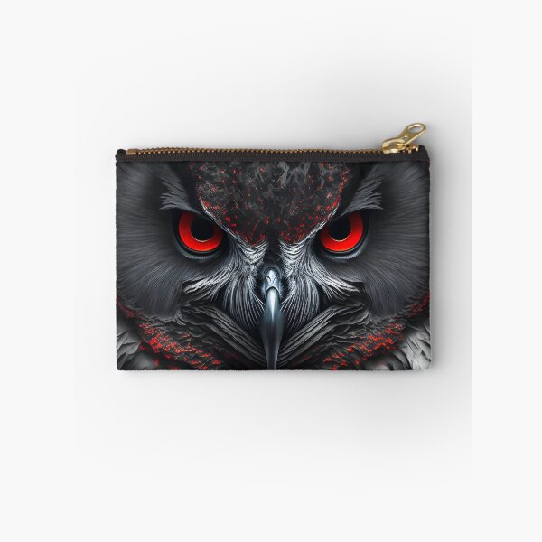 Item preview, Black wild angry owl with red eyes designed and sold by Mk5studio.