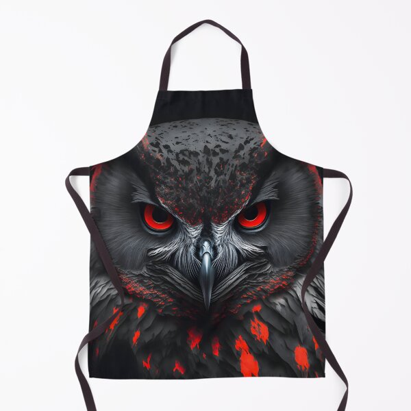 Item preview, Black wild angry owl with red eyes designed and sold by Mk5studio.