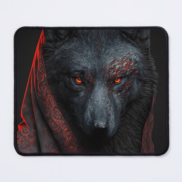 Item preview, Black wild angry wolf with red eyes designed and sold by Mk5studio.