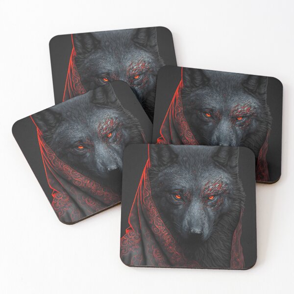 Item preview, Black wild angry wolf with red eyes designed and sold by Mk5studio.