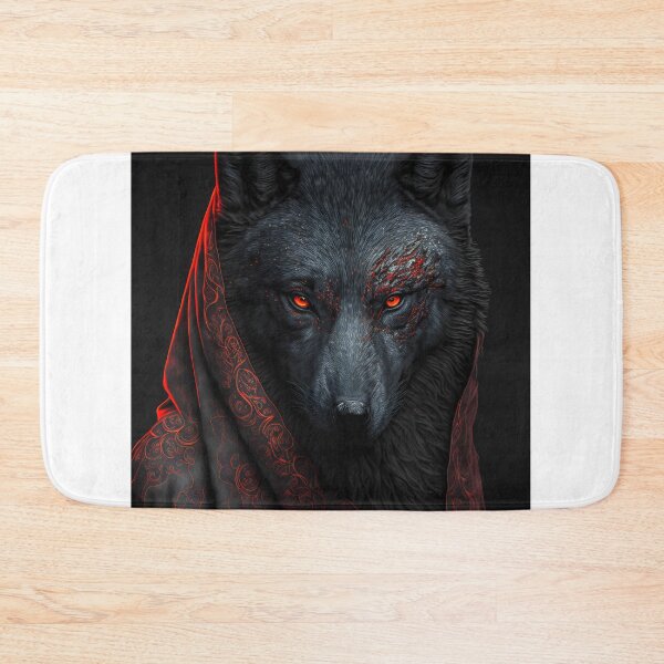 Item preview, Black wild angry wolf with red eyes designed and sold by Mk5studio.